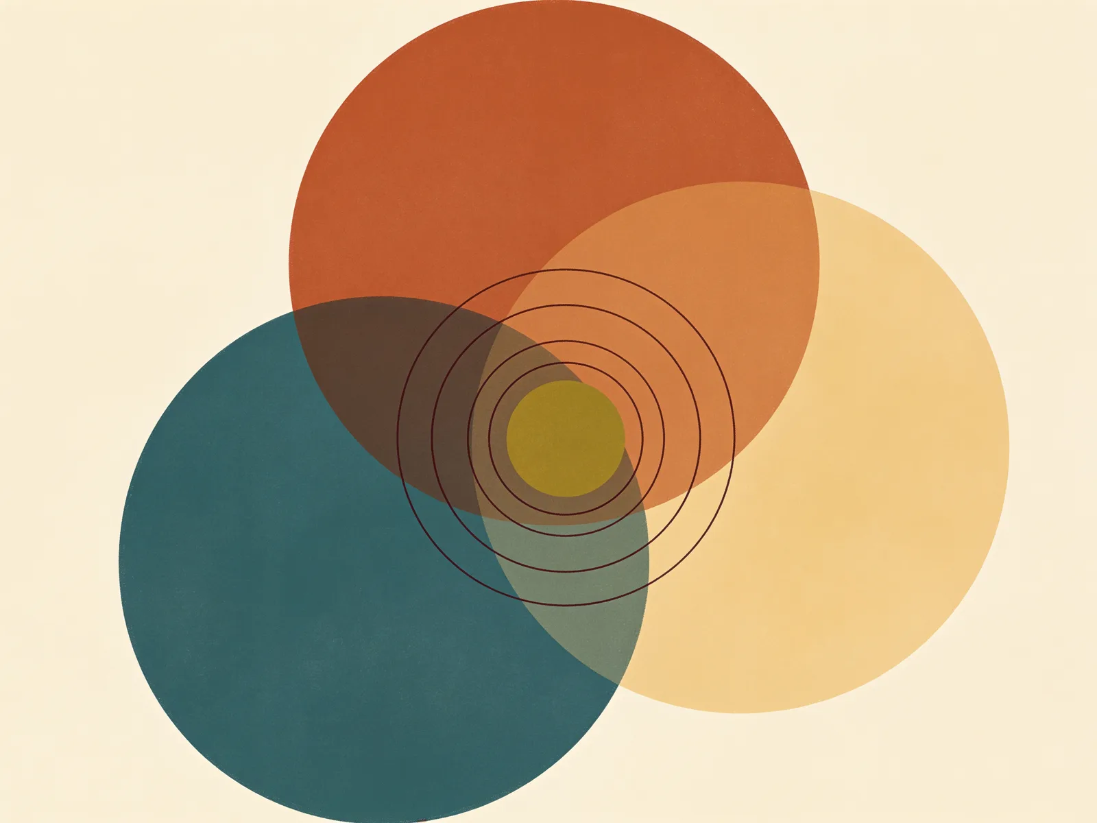 Abstract illustration of three signal domains fusing into one reading