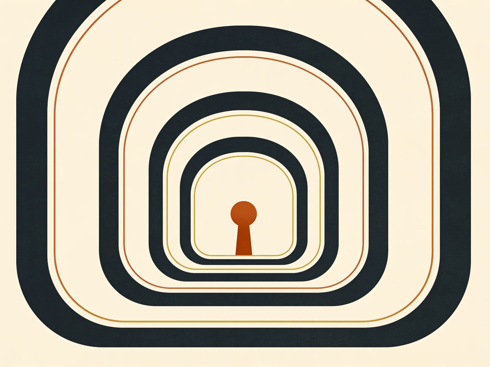 Abstract geometric illustration of a vault aperture